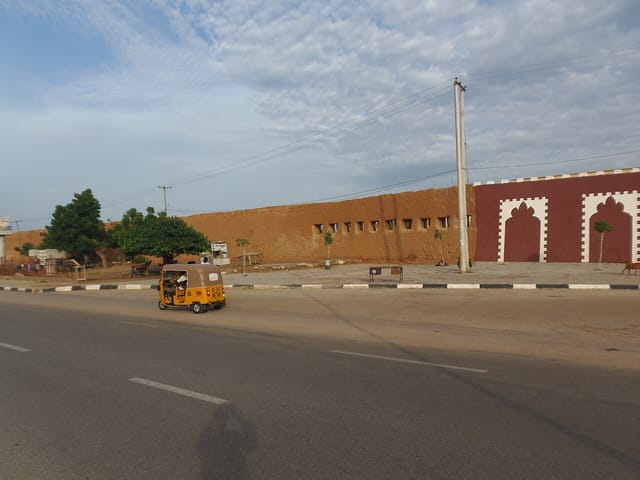 A surviving stretch of the ancient mud walls of Kano near Sabuwar Kofa, Kano State, Nigeria