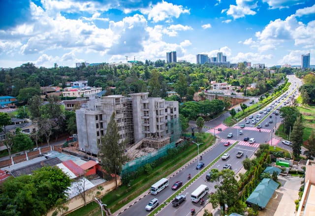 A modern street in Kigali, Rwanda, one of Africa's safest-feeling cities for visitors.
